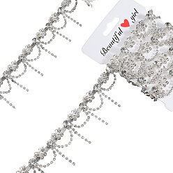 Кристалл Горный хрусталь чашка цепи, цепочки из сплава страз, для изготовления ювелирных гранатов, с карточной бумагой, кристалл, 20x6.5 мм