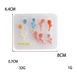 Цветок Силиконовые формы, формы для литья смолы, белые, цветок, 64x80x7 мм