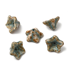 Разноцветный Бусины лэмпворк , стручок из лотоса, красочный, 8~8.5x12.5~13.5x13.5 мм, отверстие : 1 мм