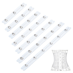 Белый 7 шт. 7 стили корсет бюск из нержавеющей стали, застежка на крючок и проушину для корсета, бюстье, талия тренер, цвет нержавеющей стали, белые, 149x12x0.9 мм, отверстие : 3 мм, 1 шт / стиль