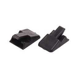 Черный Держатель пластикового кольца, подставка для колец, прямоугольные, чёрные, 24x16.5x10 мм