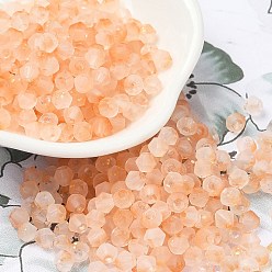 Сэнди Коричневый Матовые стеклянные бусины, двухконусные, золотой фольгой, граненые, песчаный коричневый, 4.5x3.5 мм, отверстие : 1 мм, 14285 шт / 1000 г