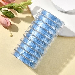 Светло-Голубой 10 рулоны плоские эластичные кристаллы струны набор, эластичная нить для бисера, для изготовления эластичного браслета, Небесно-голубой, 0.5 мм, около 10 ярдов (9.14 м) / рулон