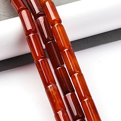 Красный Нити окрашенных и нагретых бусин из натурального агата, колонка, красные, 19x8 мм, отверстие : 1 мм, около 20 шт / нитка, 15.16'' (38.5 см)