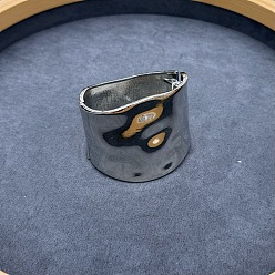 Платина Сплав широкая полоса браслеты, шарнирные браслеты для женщин, платина, внутренний диаметр: 2-1/2 дюйм (6.3 см)