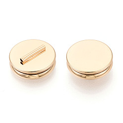 Золотой Латунный магнитный конвертер для броши, плоско-круглые, золотые, 16x5.5 мм, отверстие : 1.2 мм