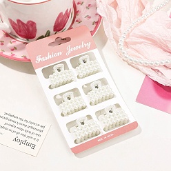 Rectangle 6шт. пластиковые жемчужные заколки-коготки для волос, аксессуары для волос для женщин и девочек, прямоугольные, Размер упаковки: 125x70 mm