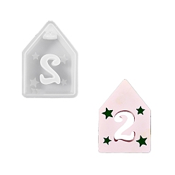 Дом Сделай сам свечи, силиконовые формы для литья, для уф-смолы, изготовление изделий из эпоксидной смолы, число 2, белые, дом, 110x79x30 мм