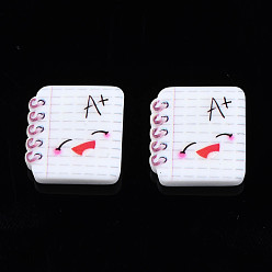 WhiteSmoke Opaque Resin Cabochons, Book, WhiteSmoke, 16.5x15.5x4mm