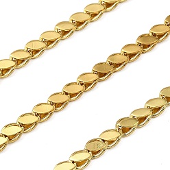 Золотой 304 цепи из нержавеющей стали с конским ушком, ионное покрытие (ip), несварные, с катушкой, золотые, 7.5x5.5x3.5 мм