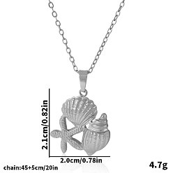 Серебро 304 летние ожерелья для женщин с подвеской в форме морской звезды из нержавеющей стали, серебряные, 17.72 дюйм (45 см)