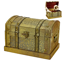 Oliva Cajas organizadoras de madera estilo retro para guardar joyas, con cierres., cofre del tesoro para pendientes, Anillos, , Rectángulo, oliva, 20x16x16.5 cm