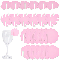 Mixed Shapes 24шт 4 стили акриловые подвески для бокалов, розовые, разнообразные, 27.5~54.5x38~55x2 мм, 6 шт / стиль