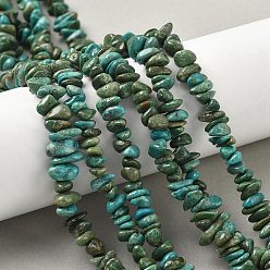 Магнезит Крашеные нити из натурального магнезита, чип, бирюзового цвета, 6~9.5x6~10x2~4.5 мм, отверстие : 0.7 мм, около 117~136 шт / нитка, 14.96~15.16'' (38~38.5 см)