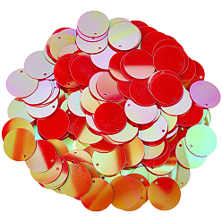 (123L) Белый крем непрозрачный блеск Подвески из пвх с пайетками, пустой плоский круглый, огнеупорный кирпич, 19x0.3 мм, отверстие : 1.5 мм, Около 3460 шт / 450 г