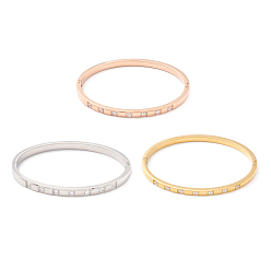 (52) Непрозрачная лаванда Прозрачный кубический цирконий браслет, 304 шарнирный браслет из нержавеющей стали для женщин, ионное покрытие (ip), разноцветные, внутренний диаметр: 1-7/8x2-1/4 дюйм (4.8x5.8 см)