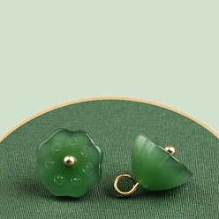 Зеленый Подвески из смолы, стручок из лотоса, имитация нефрита, зелёные, 11x10 мм