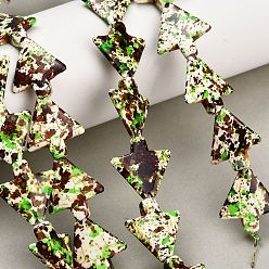 Green Dyed Synthetic Turquoise Beads Strands, Tree, Green, 20x19x4.5mm, Hole: 1.5mm, about 20pcs/strand, 15.75''(40cm)