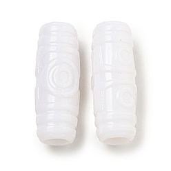 Белый Непрозрачный акрил европейского бисера, бусины с большим отверстием, баррель, белые, 27.5x10.5 мм, отверстие : 6 мм, Около 355 шт / 500 г