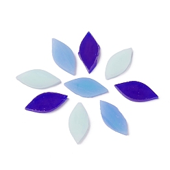 Синий Лепестковая мозаичная плитка, кусочки мозаики из стеклянных листьев, для поделок своими руками украшения дома искусства, синие, 24.5~26x11~11.5x2.5~3 мм, около 40~41 шт / упаковка