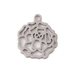 October Marigold 304 подвески из нержавеющей стали, лазерная резка, полый оберег в форме цветка рождения, цвет нержавеющей стали, октябрьские бархатцы, 12.5x11x1 мм, отверстие : 1.2 мм