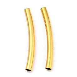 Золотой 304 шарики из нержавеющей стальной трубы, изогнутая трубка, золотые, 25x2.5 мм, отверстие : 2 мм