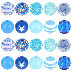 Gemischte Farbe DIY-Schmuck machen Kits, einschließlich Acryl- und Harzperlen, Gemischte Farbe, 19~20x18~20 mm, Bohrung: 2~3 mm