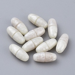 Белый Застежками винт латунный, со смолой и янтарем (пресс-форма), овальные, золотые, белые, 17.5x7 мм, отверстие : 1 мм