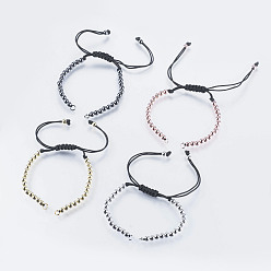 (52) Непрозрачная лаванда Изготовление браслетов из нейлоновой нити, с латунной фурнитурой , разноцветные, 5 дюйм (128 мм) ~ 5-1/4 дюйм (132 мм), отверстие : 2.5 мм