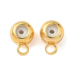 Настоящее золото 18K Поручни из латунной трубки, с резиновой заглушкой, круглые, стойки покрытие, без никеля , реальный 18 k позолоченный, 8.5x6x4.5 мм, отверстие : 1.8 мм