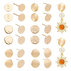 Золотой 18шт. 9 стиль латунные штифты фурнитура, с вертикальными петлями и пластиковыми ушными гайками 30шт., плоско-круглые, золотые, 5~18x1 мм, отверстие : 1~2.5 мм, штифты : 0.5~0.8 мм, 2 шт / стиль