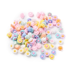 (52) Непрозрачная лаванда Кабошоны из непрозрачной смолы в виде цветка, разноцветные, 5.5~6x3~3.5 мм