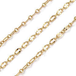 Настоящее золото 18K Латунные цепочки, без свинца и без кадмия, стойки покрытие, долговечный, с катушкой, пайки, реальный 18 k позолоченный, 3.5x2x0.5 mm и 2x1.6x0.5 mm