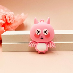 Бледно-Розовый Пластиковые подвески из пвх, летучая мышь, розовый жемчуг, 60 мм