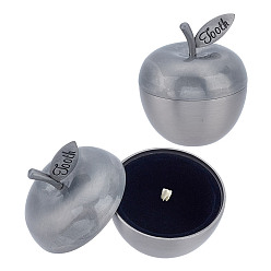 Яблоко Памятные шкатулки с гравировкой первого завитка и первого зуба, контейнеры для хранения детских зубов, античное серебро, яблоко, 4.55x4.5 см
