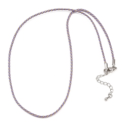 Средний Синий Шифер 2мм нейлоновый плетеный шнур для изготовления ожерелий, с латунными выводами и 202 застежками из лобстера из нержавеющей стали, платина, долговечный, стойки покрытие, средний грифельно-синий, 17.72 дюйм (45 см)