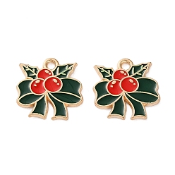 Bowknot Подвески из эмали и сплава, Новогодняя тема, золотой свет, бантом, 16x16x1.2 мм, отверстие : 1.6 мм