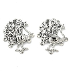 Античное Серебро Сплав люстра компонента ссылки тибетском стиле, без свинца и без кадмия, павлин, античное серебро, 34.5x29x3.5 мм, отверстие : 1.5 мм, Около 273 шт / 1000 г