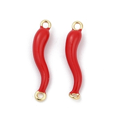 Настоящее золото 18K Подвески из латунной эмали, Рог изобилия, долговечный, без свинца и без кадмия, стойки покрытие, реальный 18 k позолоченный, 20.5x4.5x3.5 мм, отверстие : 1.4 мм