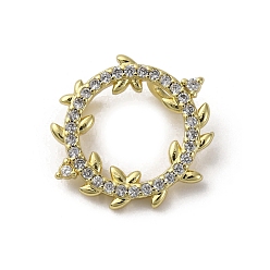 Круглые Латунные микро проложить кубического циркония прелести, золотые, круглые, 15x2 мм, отверстие : 3x2 мм