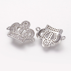 Платина Латунные микро проложить кубических ссылки циркония, корона, платина, 14x18x2 мм, отверстие : 1.5 мм