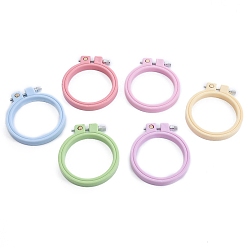 (52) Непрозрачная лаванда Регулируемые плоские круглые пяльцы из абс-пластика, пяльцы для вышивки крестом по кругу, для шитья, проект по рукоделию и вышивке своими руками, разноцветные, 75~78 мм