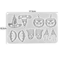Pumpkin DIY Pendant Silicone Mold, Resin Casting Molds, for UV Resin, Epoxy Resin Craft Making, Pumpkin, 175x105x5mm