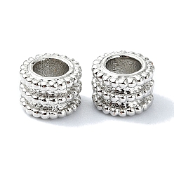 Платина Стойка покрытие матовый стиль латунные бусины, долговечный, без свинца и без кадмия, колонка, платина, 6x4 мм, отверстие : 3 мм