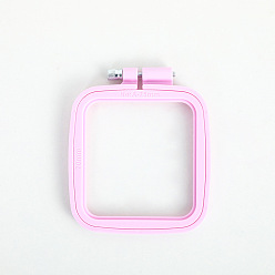 Бледно-Розовый Пяльцы для вышивки крестом из абс-пластика, аксессуары для швейных инструментов, прямоугольные, розовый жемчуг, 110x95 мм