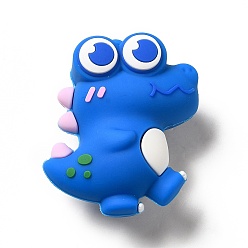 Синий Подвески из пвх в форме динозавра с большим глазом, синие, 49.5x44x25 мм, отверстие : 3 мм