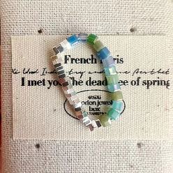 Кварц Кольца с бусинами из латуни, натурального пресноводного жемчуга, гематита и натурального кварца, кубические, внутренний диаметр: 18~20 мм