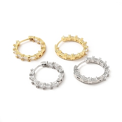 (52) Непрозрачная лаванда Прозрачные серьги-кольца с фианитами, стеллаж для латунных украшений для женщин, разноцветные, 20.5x19.5x3 мм, штифты : 0.8 мм