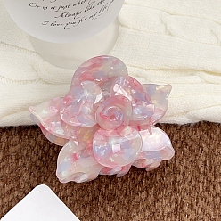Pink Заколки для волос с когтями из ацетата целлюлозы (смола), цветок, заколка для волос для женщин и девочек, розовые, 88x68 мм