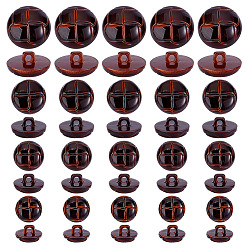 Седло Коричневый 60шт 4 стиль пластиковые пуговицы на ножке, полукруглый, 1-луночное, седло коричневый, 15~25x9.5~13.5 мм, отверстие : 3.5 мм, 15 шт / стиль